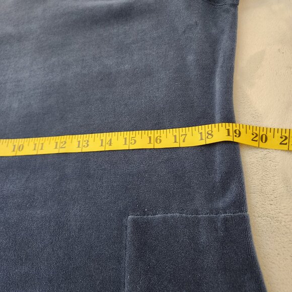 Denim & Company Velour Top Pullover Womens Small Long Sleeve Pockets Blue - Picture 16 of 16